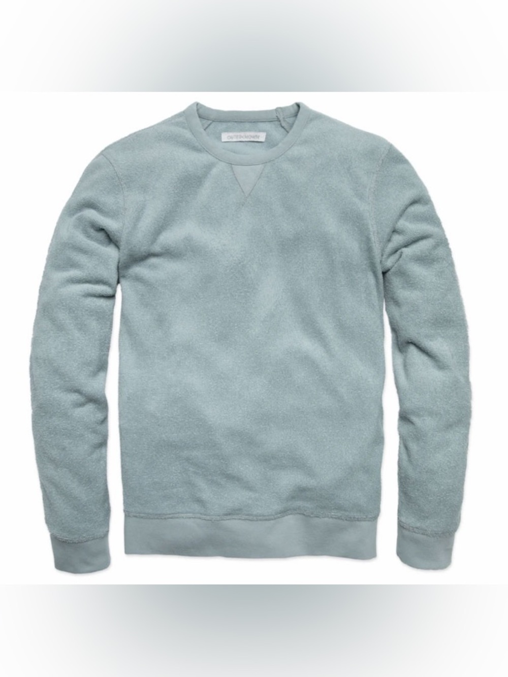 Outerknown Hightide Crew Pullover Sweatshirt in Ash Blue Size Medium Terry